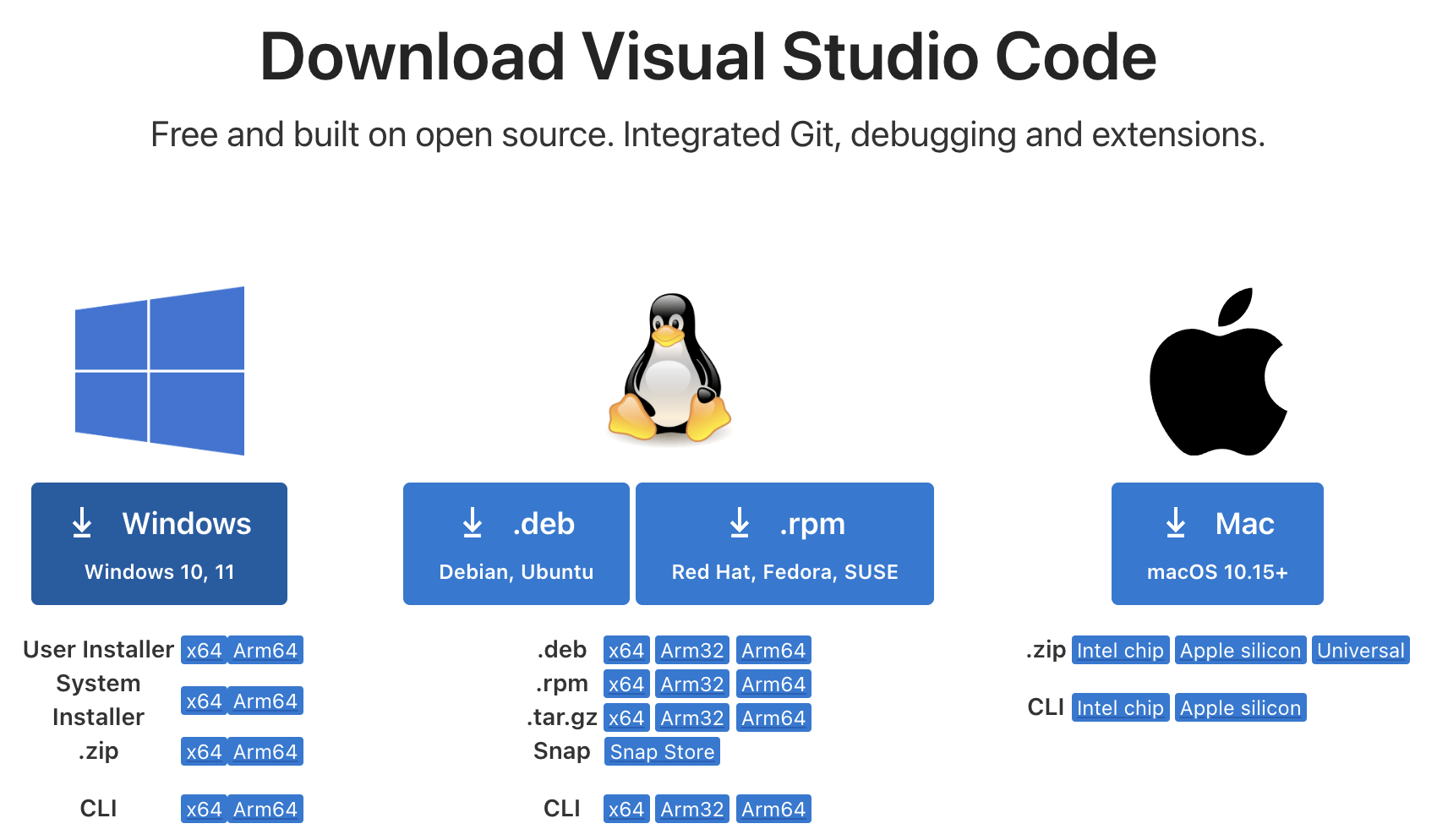 VS Code downloads screenshot